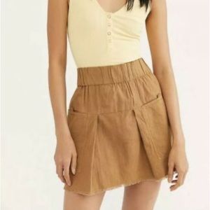 Free People Mariposa Khaki Utility Mini Skirt SZ L
